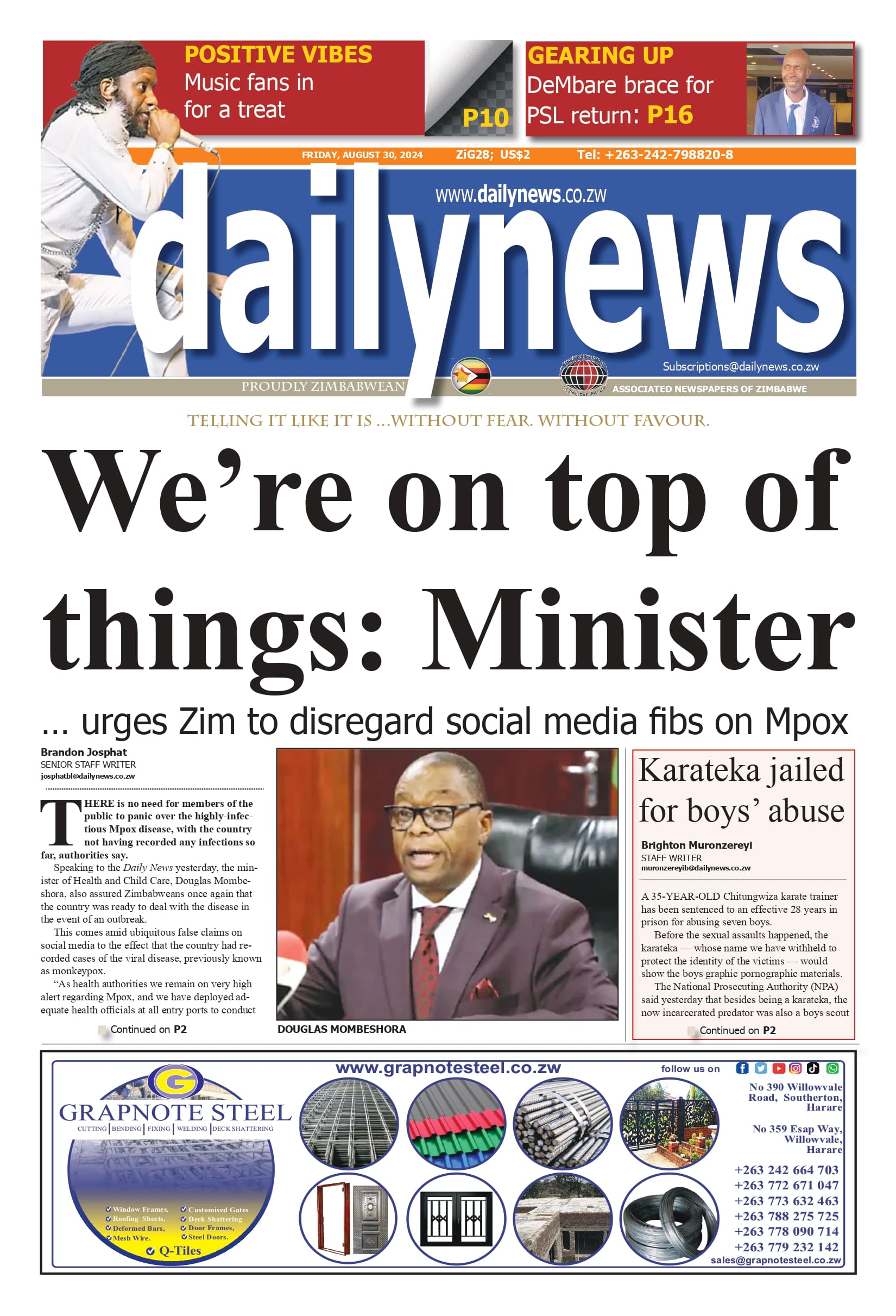 Friday 30 August 2024